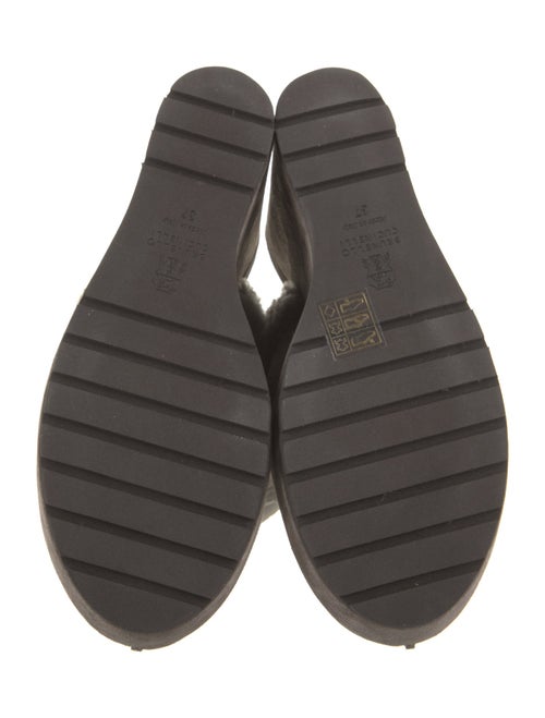 Brunello Cucinelli Suede Fur Trim Slingback Pumps