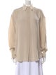 Brunello Cucinelli Silk Long Sleeve Button-Up Top