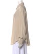 Brunello Cucinelli Silk Long Sleeve Button-Up Top