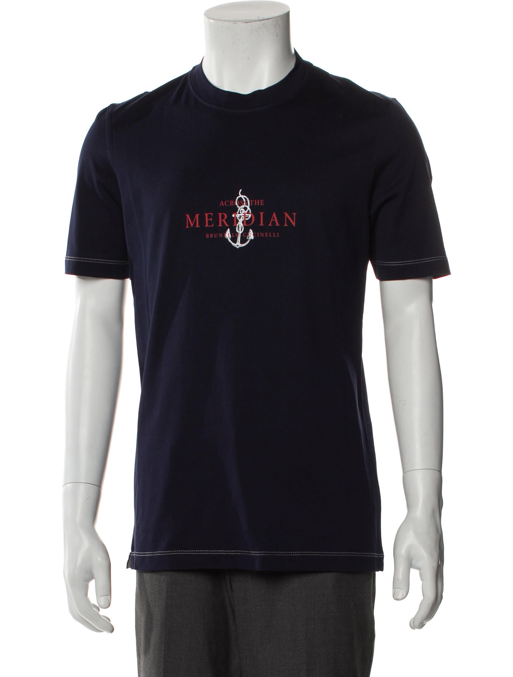 Brunello Cucinelli Graphic Print Crew Neck T-Shirt w/ Tags