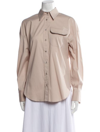 Brunello Cucinelli Long Sleeve Button-Up Top