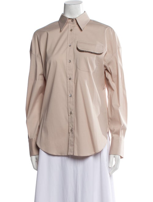 Brunello Cucinelli Long Sleeve Button-Up Top