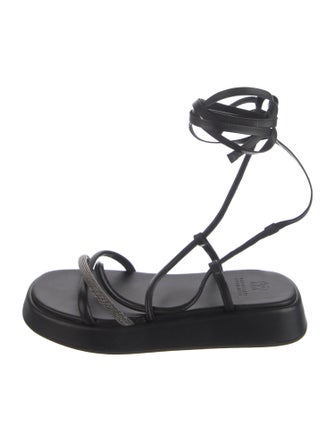 Brunello Cucinelli Monili Leather Gladiator Sandals