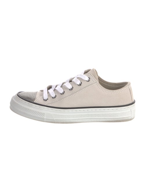 Brunello Cucinelli Suede Beaded Accents Sneakers