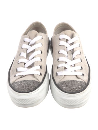 Brunello Cucinelli Suede Beaded Accents Sneakers