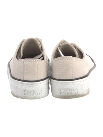 Brunello Cucinelli Suede Beaded Accents Sneakers