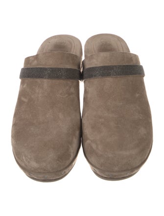 Brunello Cucinelli Monili Suede Slides