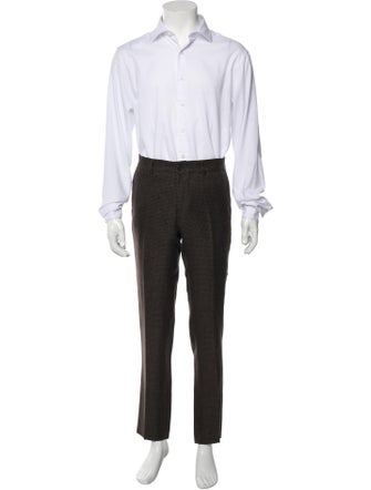 Brunello Cucinelli Linen Plaid Print Two-Piece Suit