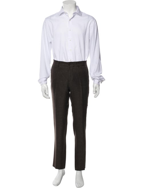 Brunello Cucinelli Linen Plaid Print Two-Piece Suit