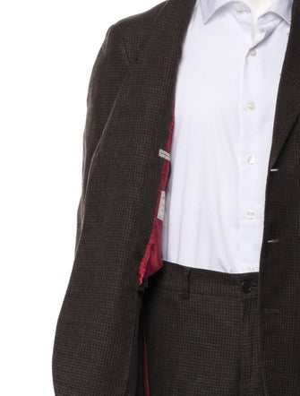 Brunello Cucinelli Linen Plaid Print Two-Piece Suit