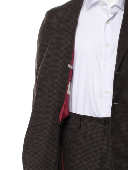 Brunello Cucinelli Linen Plaid Print Two-Piece Suit