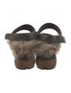 Brunello Cucinelli Leather Fur Trim Slingback Sandals