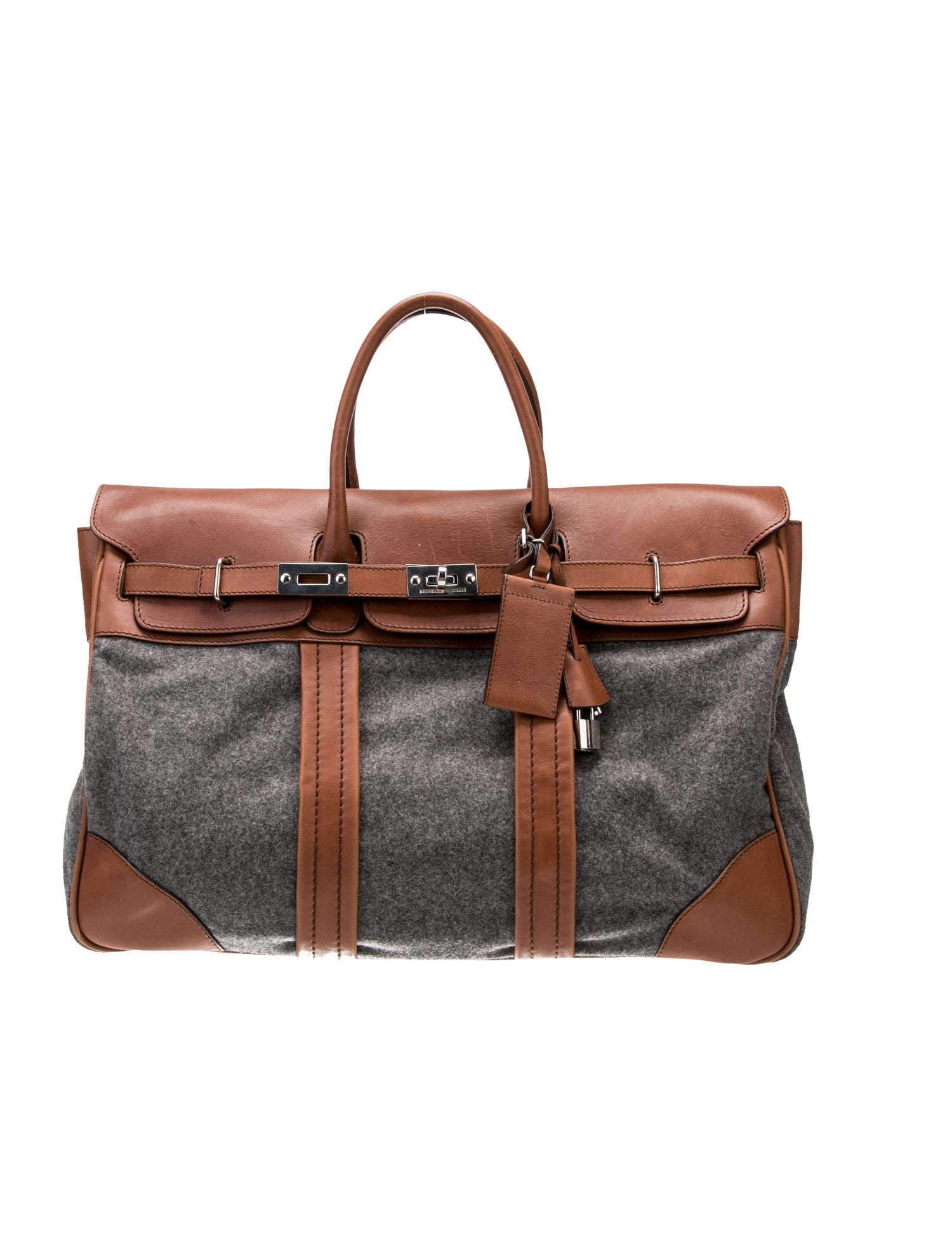 Brunello Cucinelli Leather-Trim Felt Carry-On