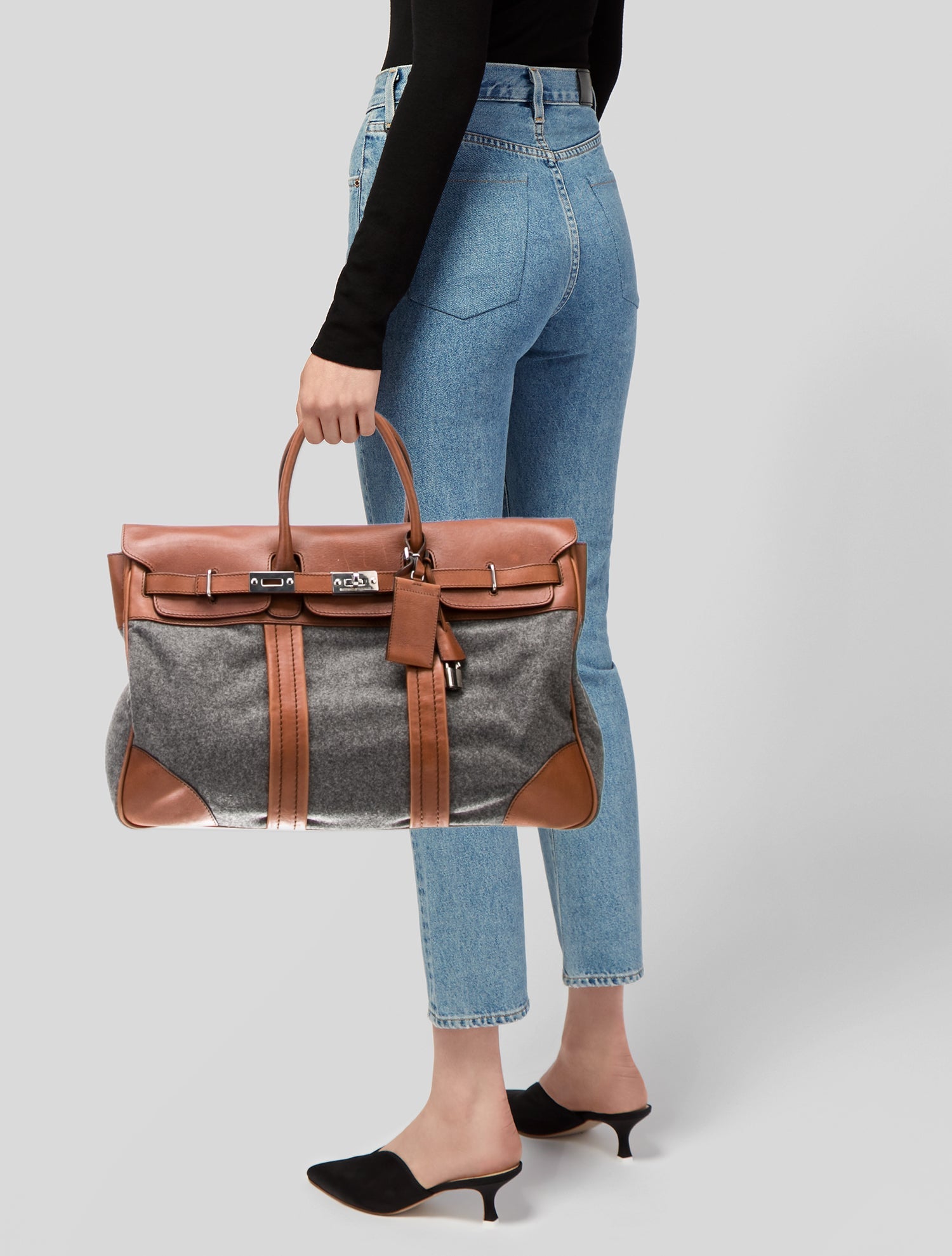 Brunello Cucinelli Leather-Trim Felt Carry-On