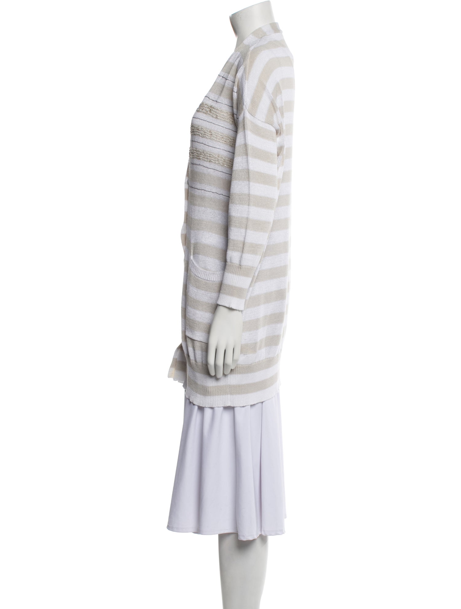 Brunello Cucinelli Striped V-Neck Sweater