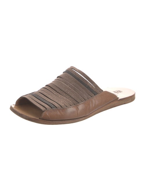 Brunello Cucinelli Monili Leather Slides