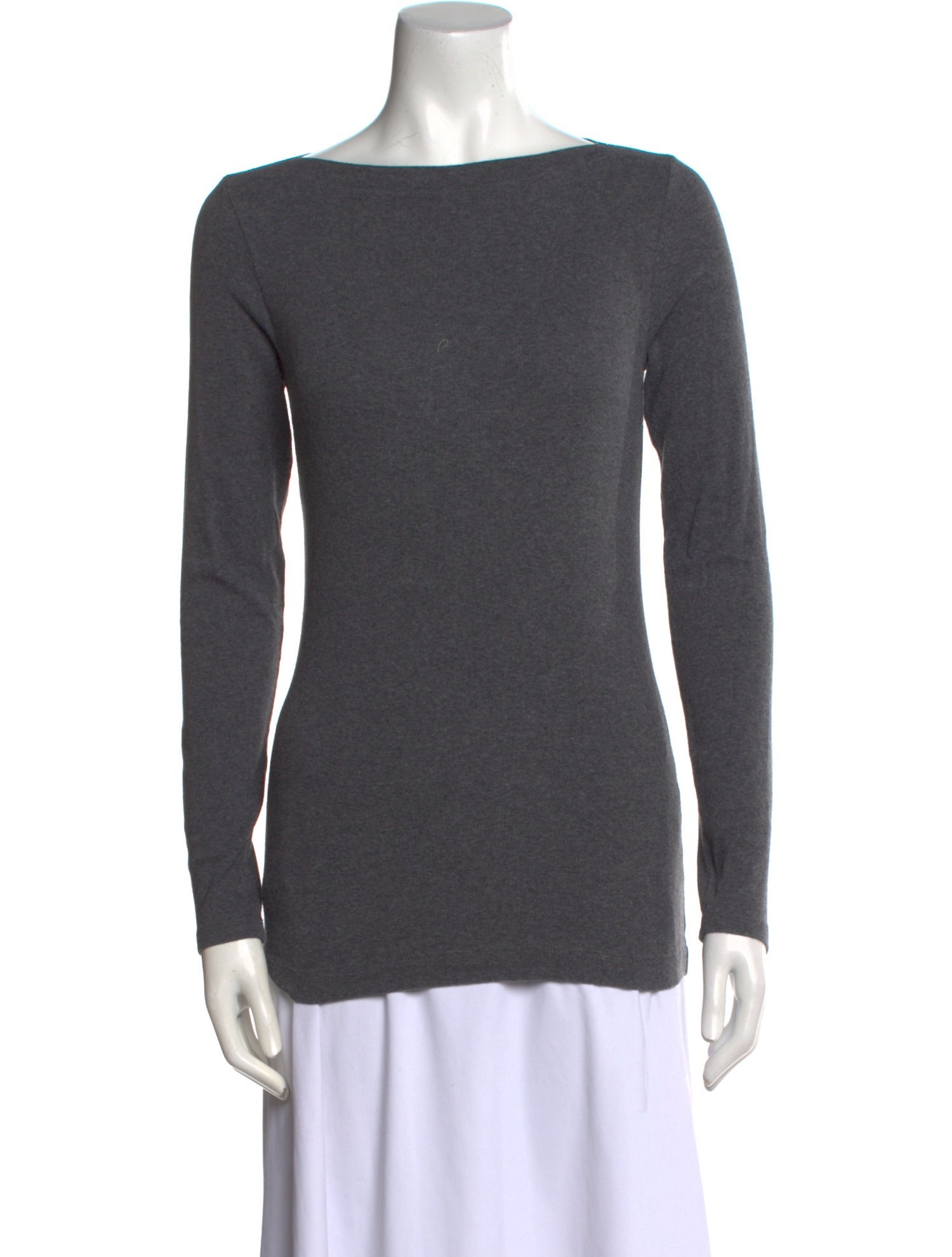 Brunello Cucinelli Bateau Neckline Long Sleeve Top