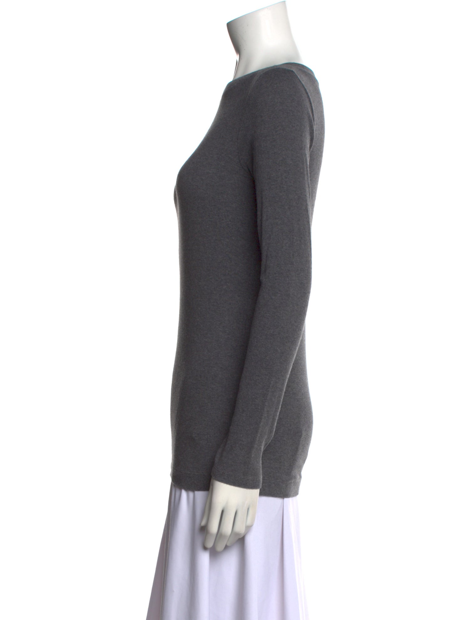 Brunello Cucinelli Bateau Neckline Long Sleeve Top