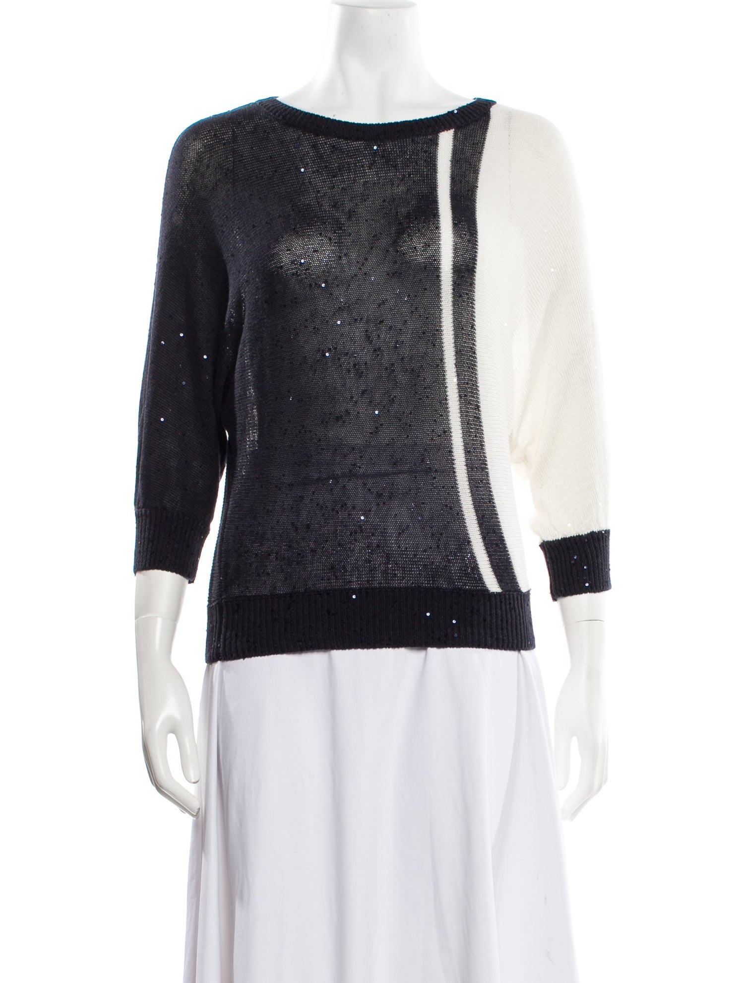 Brunello Cucinelli Linen Bateau Neckline Sweater