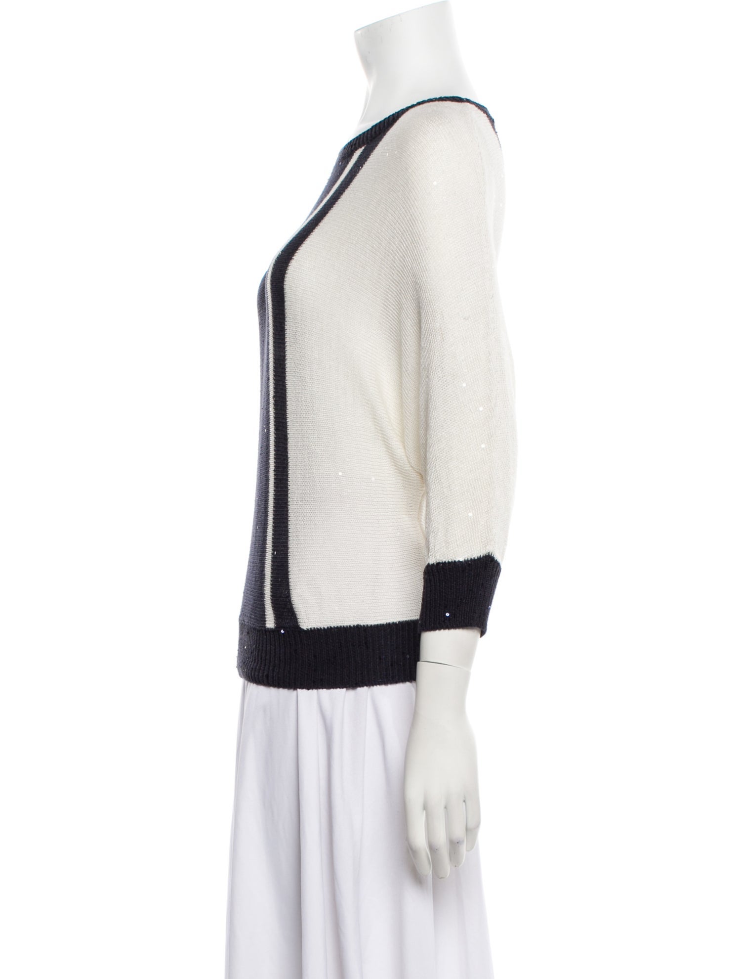 Brunello Cucinelli Linen Bateau Neckline Sweater