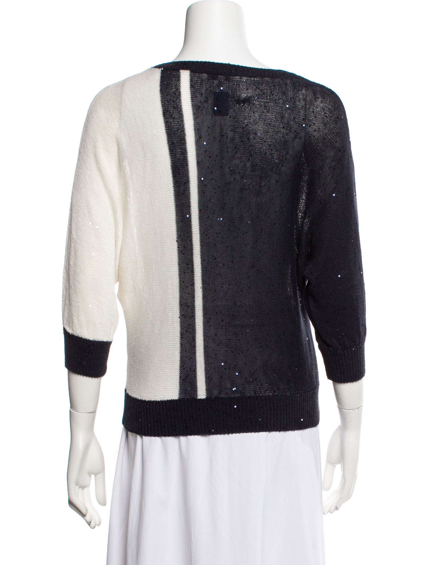 Brunello Cucinelli Linen Bateau Neckline Sweater