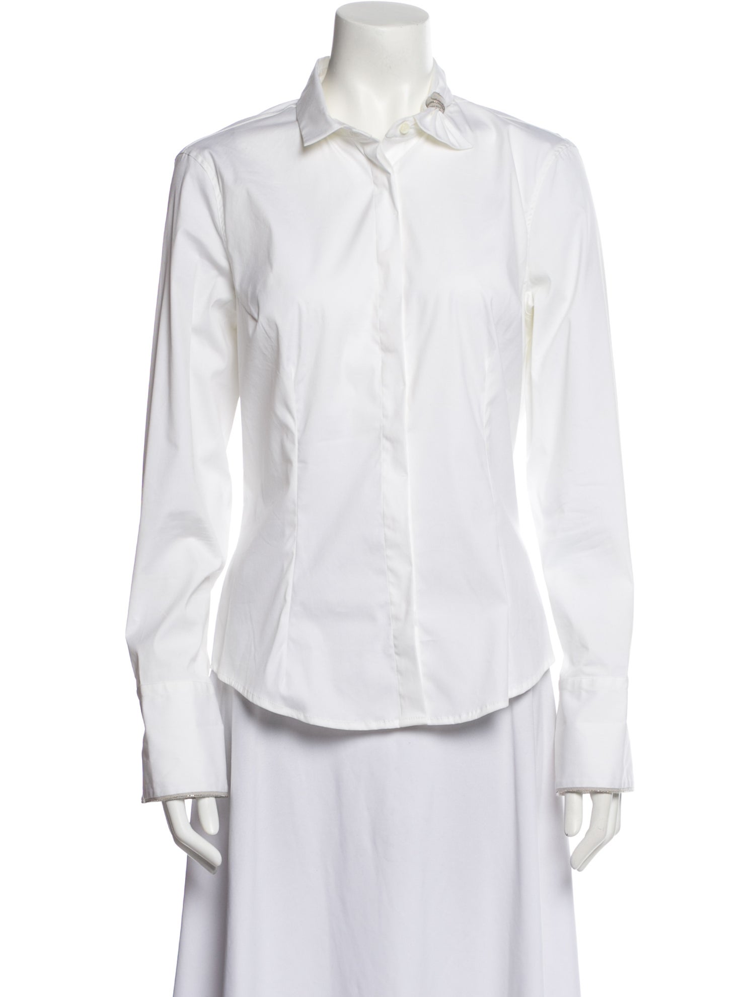 Brunello Cucinelli Long Sleeve Button-Up Top