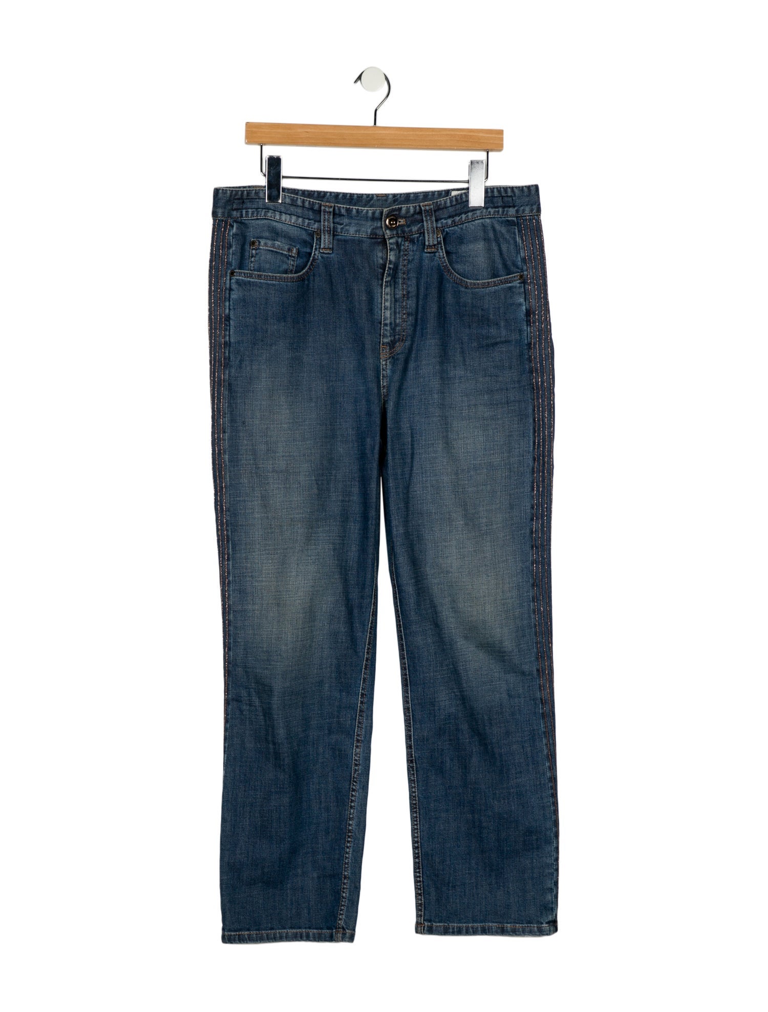Brunello Cucinelli High-Rise Straight Leg Jeans