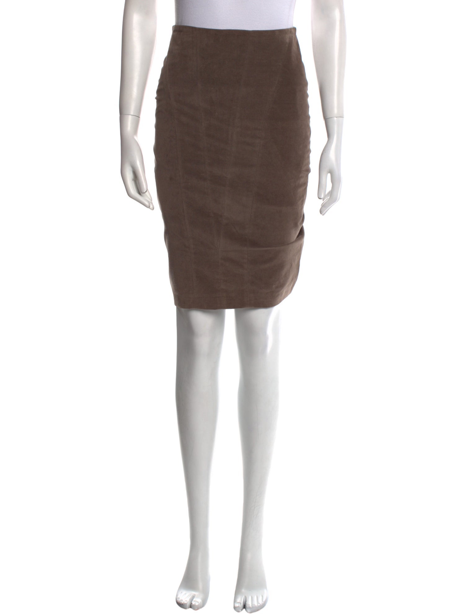 Brunello Cucinelli Leather Trim Embellishment Knee-Length Skirt