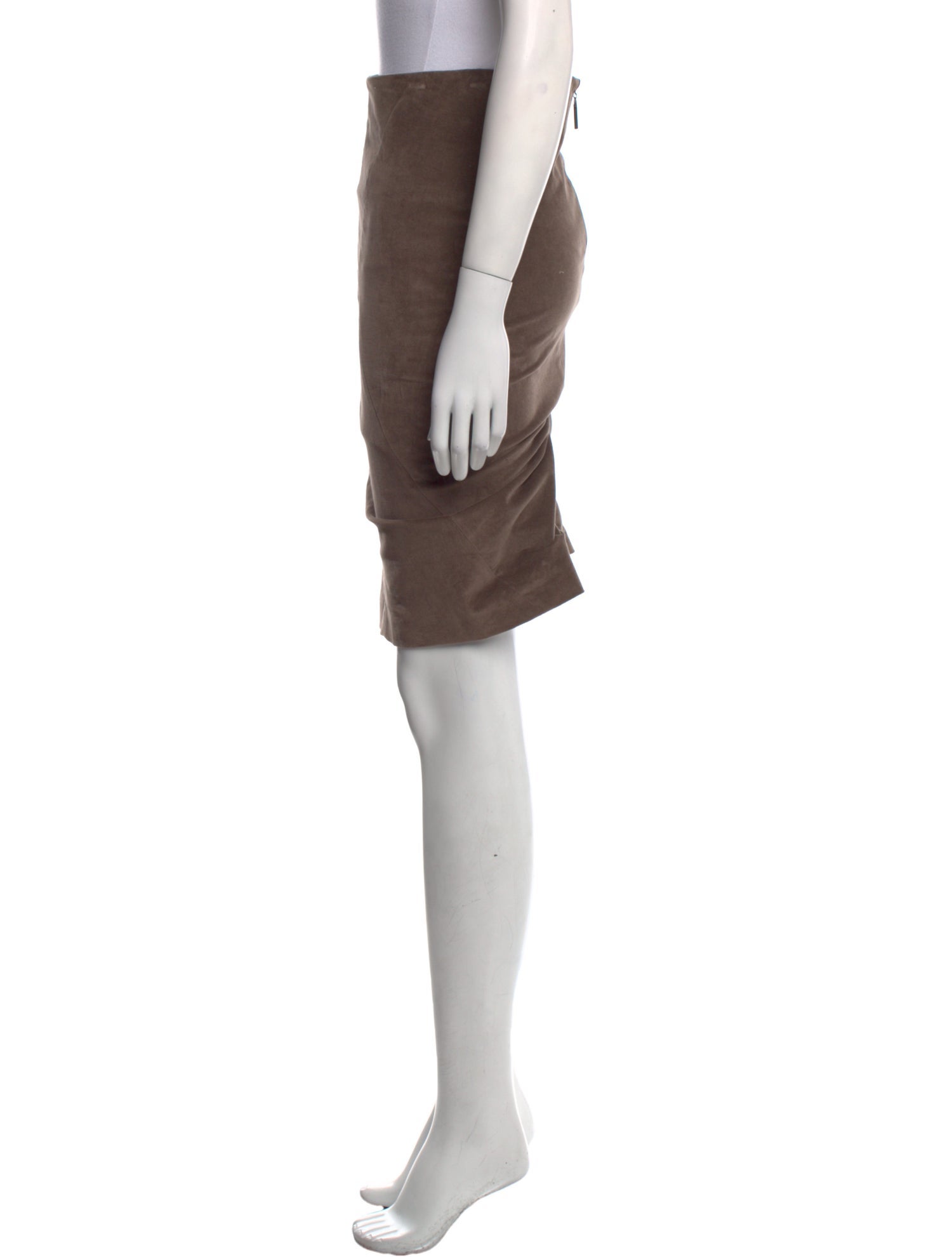 Brunello Cucinelli Leather Trim Embellishment Knee-Length Skirt