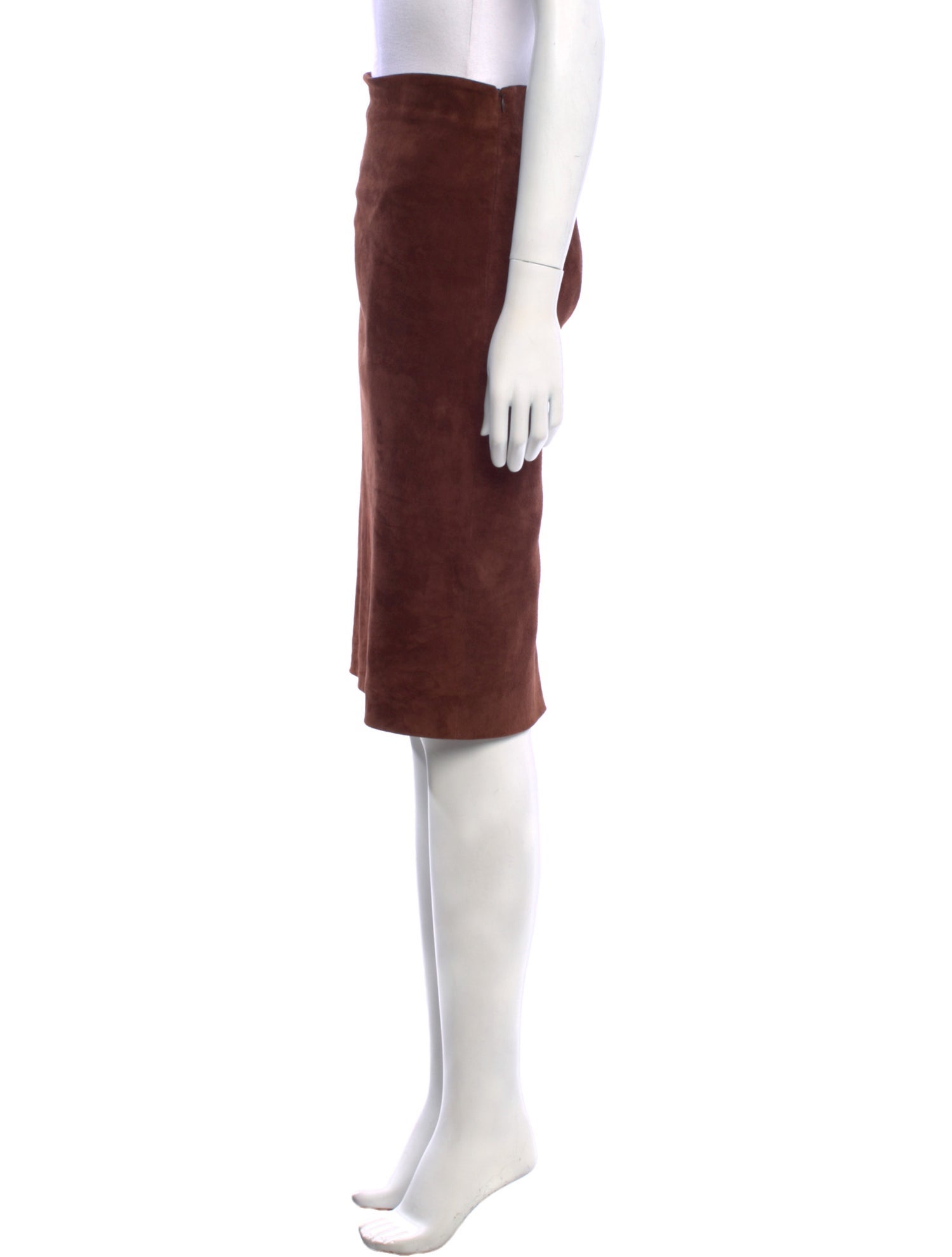 Brunello Cucinelli Leather Knee-Length Skirt
