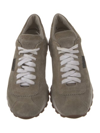 Brunello Cucinelli Suede Beaded Accents Athletic Sneakers