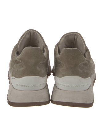 Brunello Cucinelli Suede Beaded Accents Athletic Sneakers