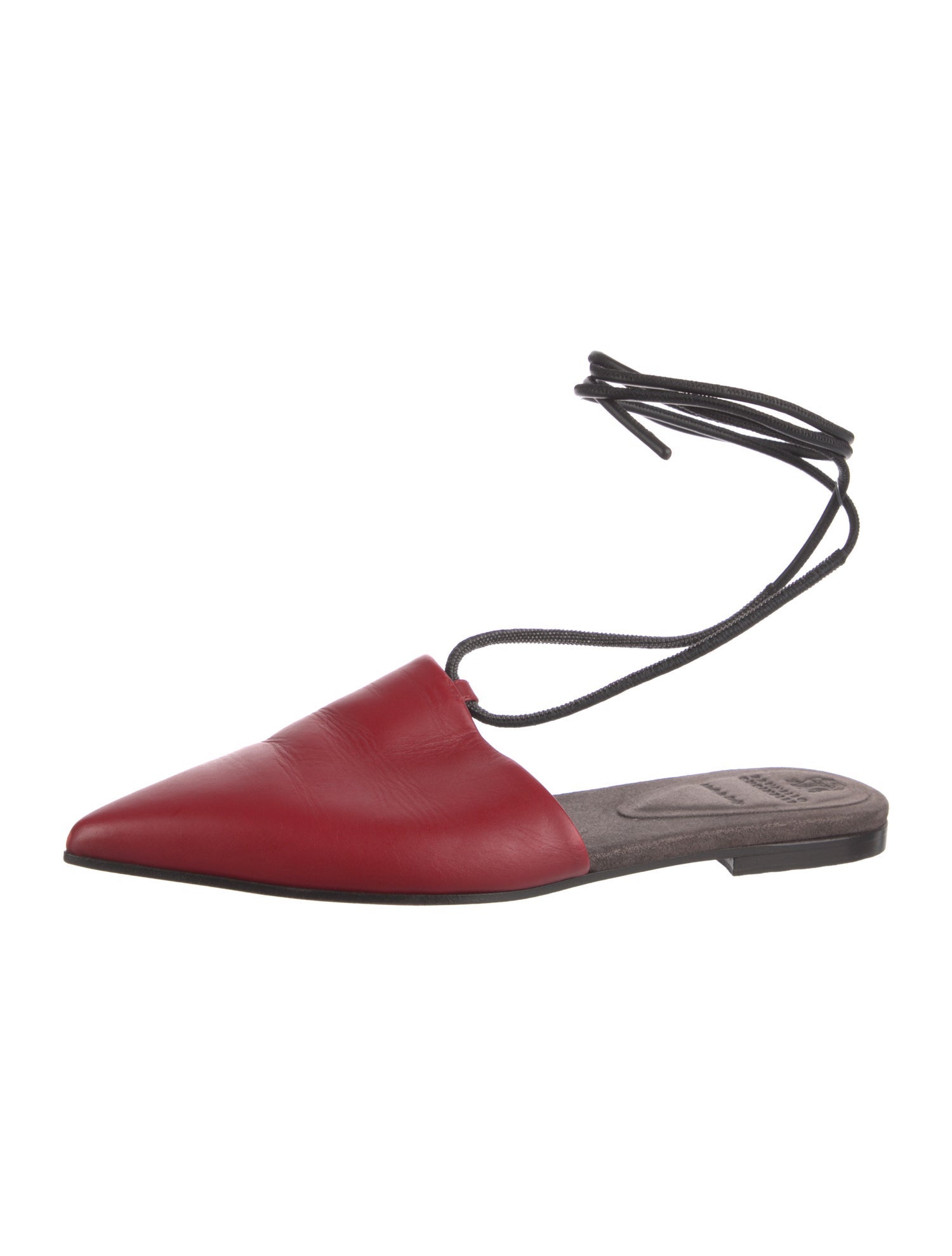 Brunello Cucinelli Monili Leather Flats