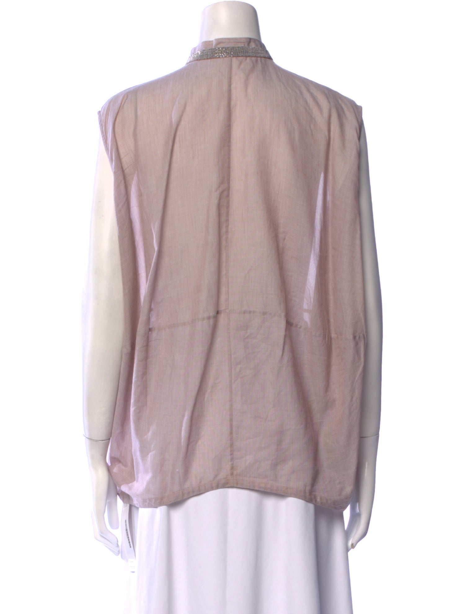 Brunello Cucinelli Mock Neck Sleeveless Blouse