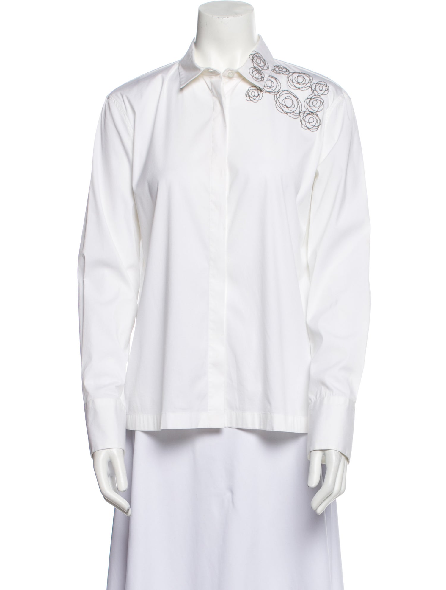 Brunello Cucinelli Long Sleeve Button-Up Top