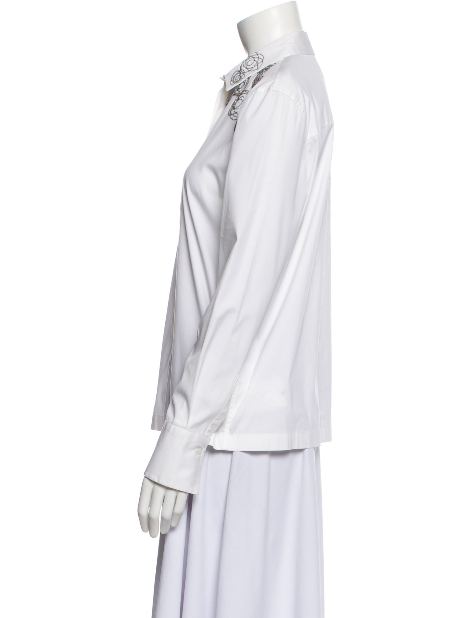 Brunello Cucinelli Long Sleeve Button-Up Top