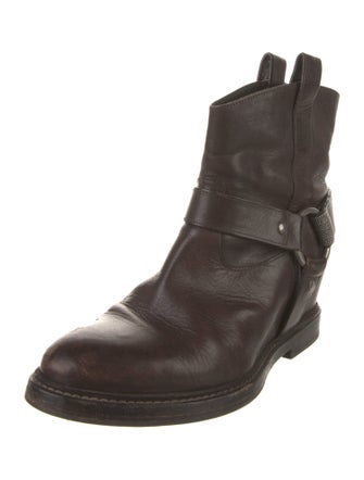 Brunello Cucinelli Monili Leather Moto Boots