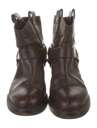 Brunello Cucinelli Monili Leather Moto Boots