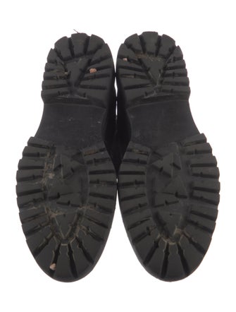 Brunello Cucinelli Leather Beaded Accents Combat Boots