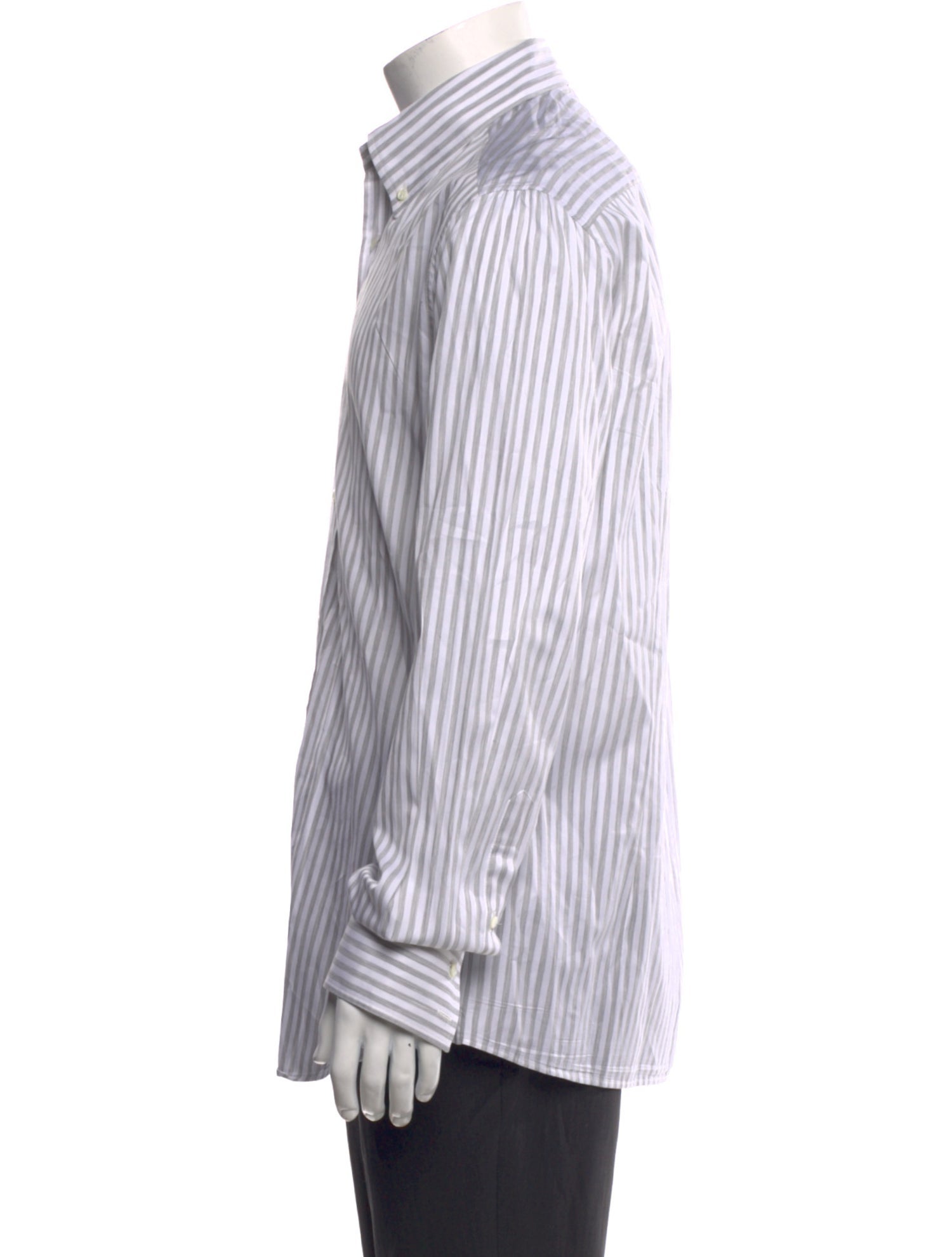 Brunello Cucinelli Striped Long Sleeve Dress Shirt