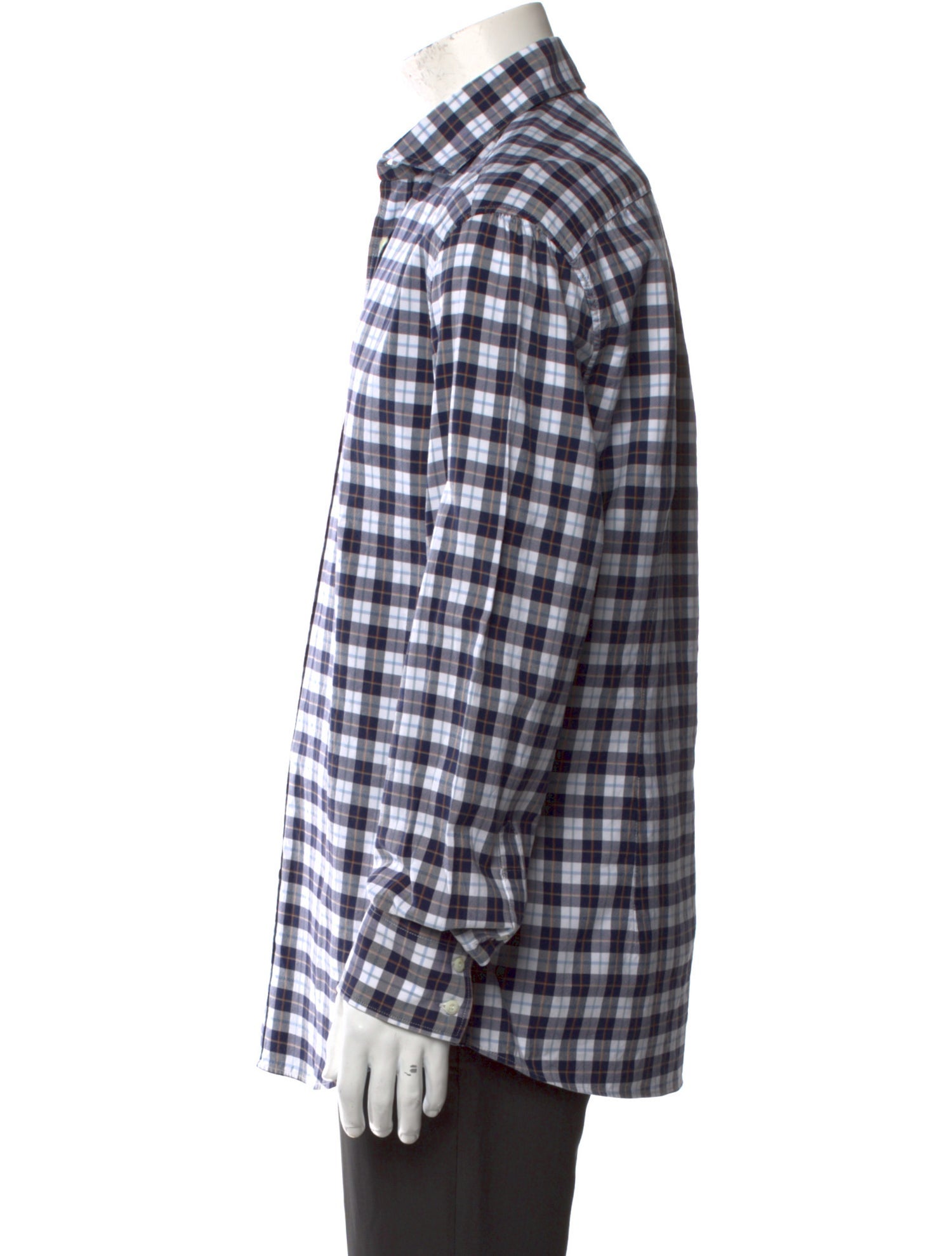 Brunello Cucinelli Plaid Print Long Sleeve Shirt