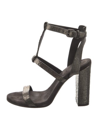 Brunello Cucinelli Leather T-Strap Sandals