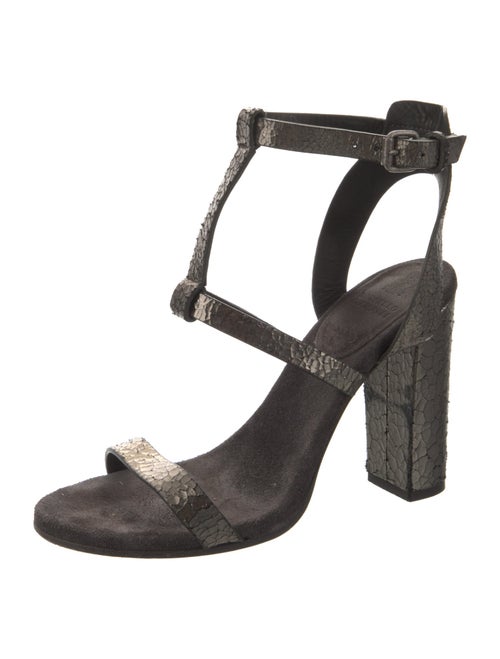 Brunello Cucinelli Leather T-Strap Sandals