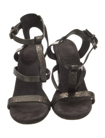 Brunello Cucinelli Leather T-Strap Sandals