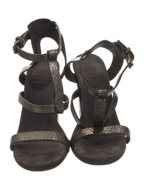 Brunello Cucinelli Leather T-Strap Sandals