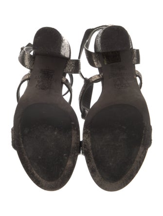 Brunello Cucinelli Leather T-Strap Sandals