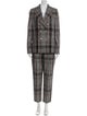 Brunello Cucinelli Virgin Wool Plaid Print Pantsuit