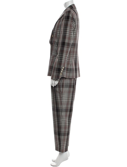 Brunello Cucinelli Virgin Wool Plaid Print Pantsuit