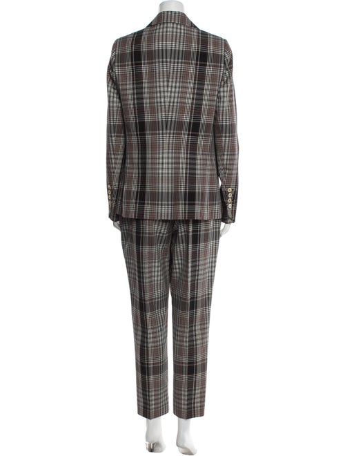 Brunello Cucinelli Virgin Wool Plaid Print Pantsuit