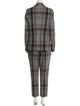 Brunello Cucinelli Virgin Wool Plaid Print Pantsuit